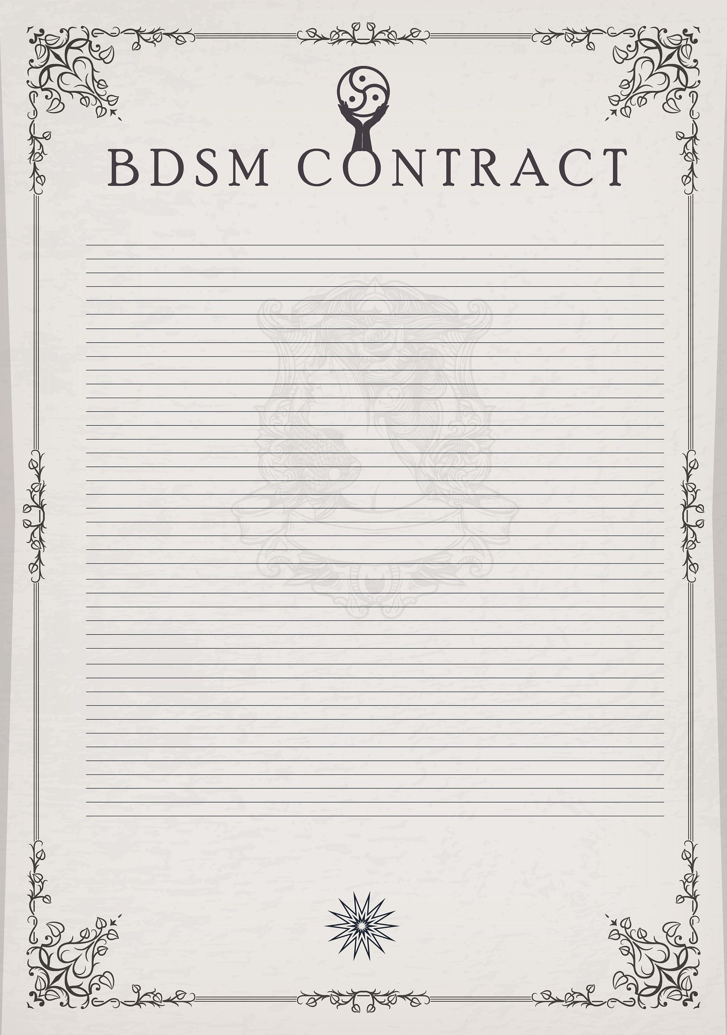 BDSM Contract Roman Elegance