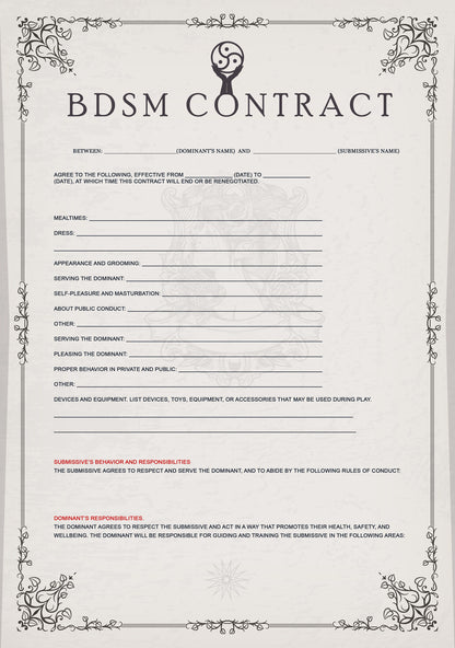 BDSM Contract Roman Elegance