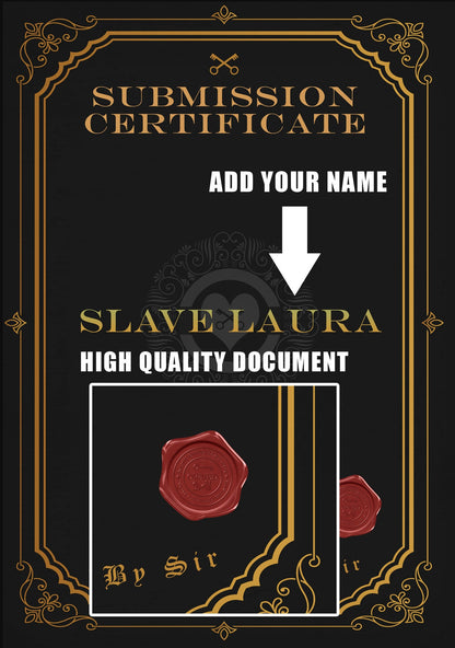 Bespoke Kink Certificate "Dark Whiskey"