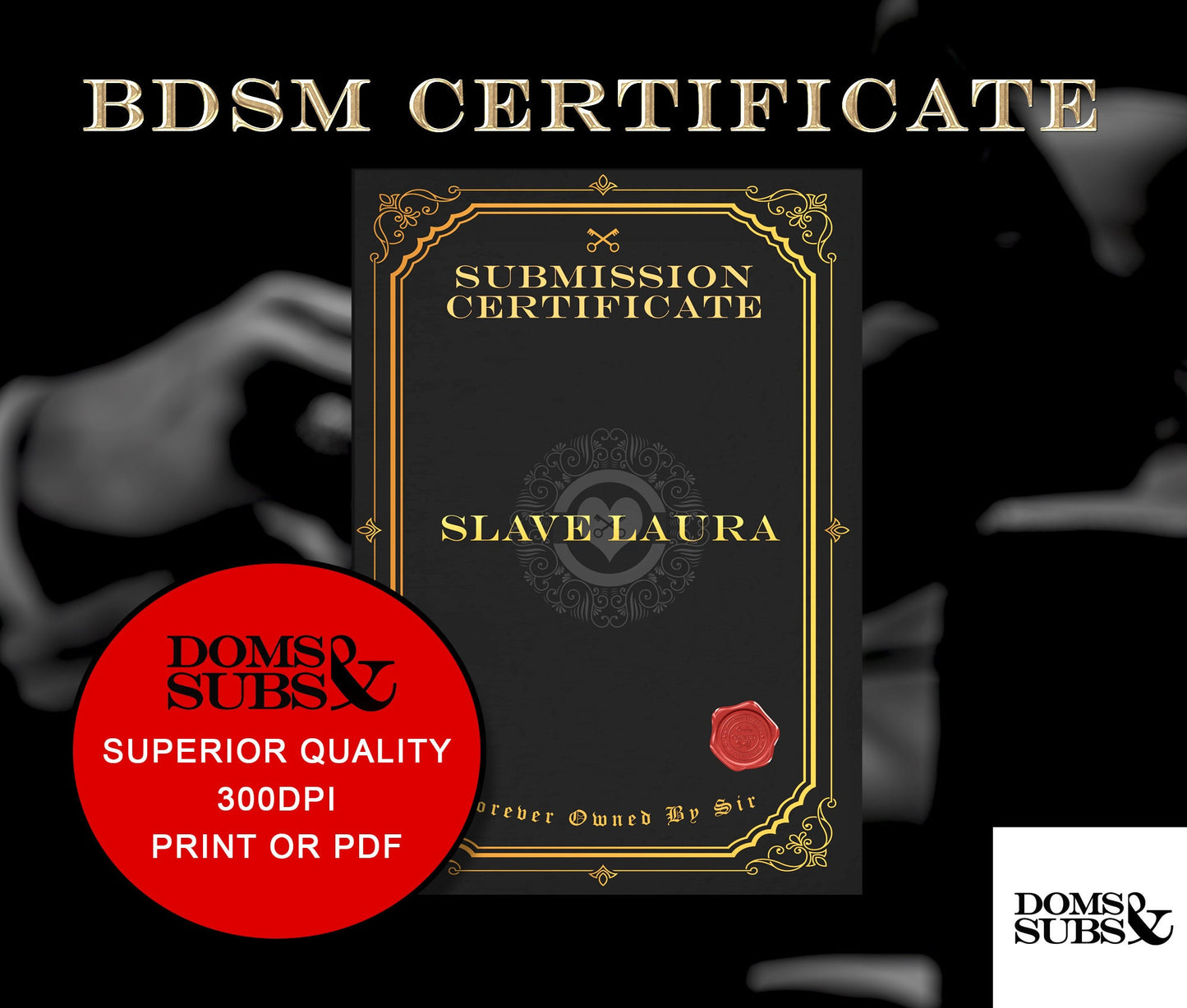 Bespoke Kink Certificate "Dark Whiskey"