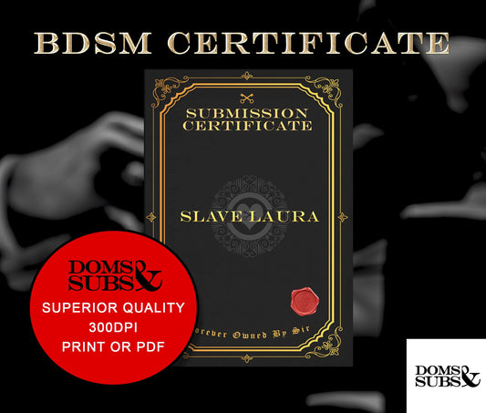 Bespoke Kink Certificate "Dark Whiskey"