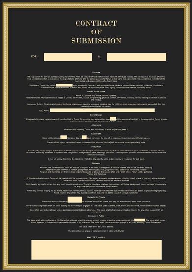 BDSM Contract Luxury Gold