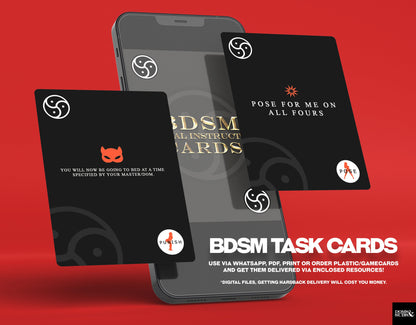 Kink GAME Cards Whatsapp & Print/Order Tasks "Punishment and Poses - Pack 1"