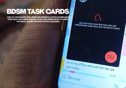 Kink GAME Cards Whatsapp or Print/Order "Tasks & Services - Pack 2"