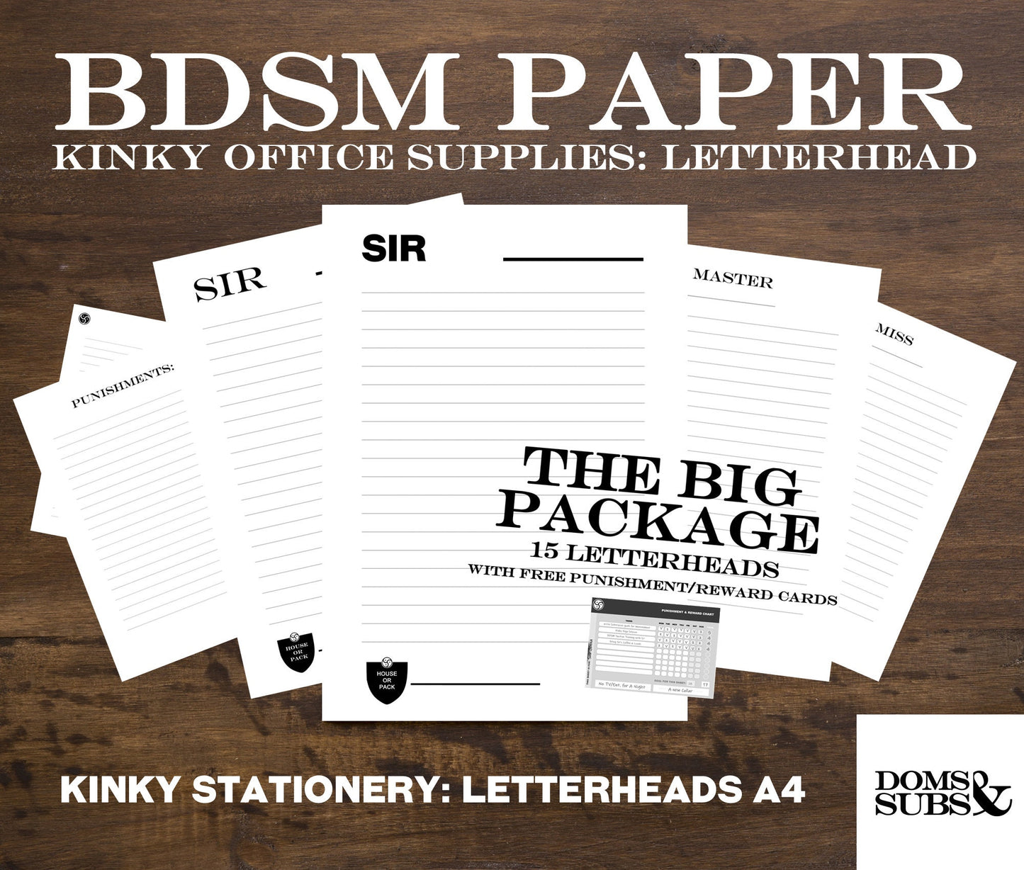 Kink Kinky Letterhead Mega Pack, Notepaper, Writing paper, Lined paper Kinky