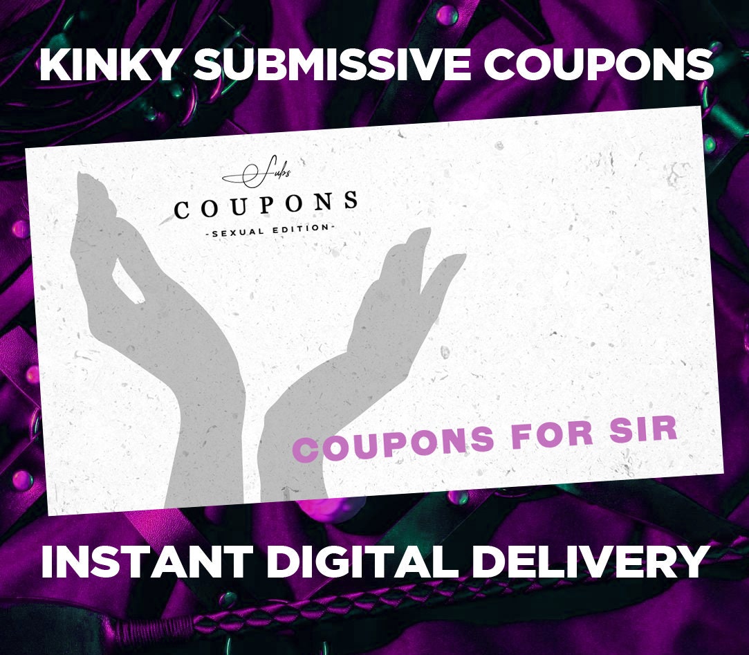 Kink Coupons Submissive "Sexual Edition" Cardboard Style Design - Kinky, Roleplay, Submissive, Voucher, Card, Fetish