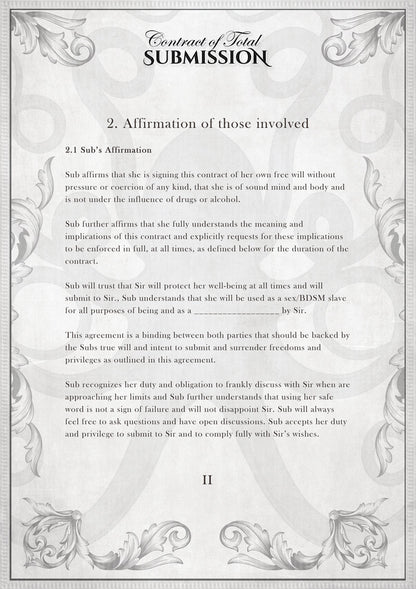 BDSM Contract Vintage Masterpiece