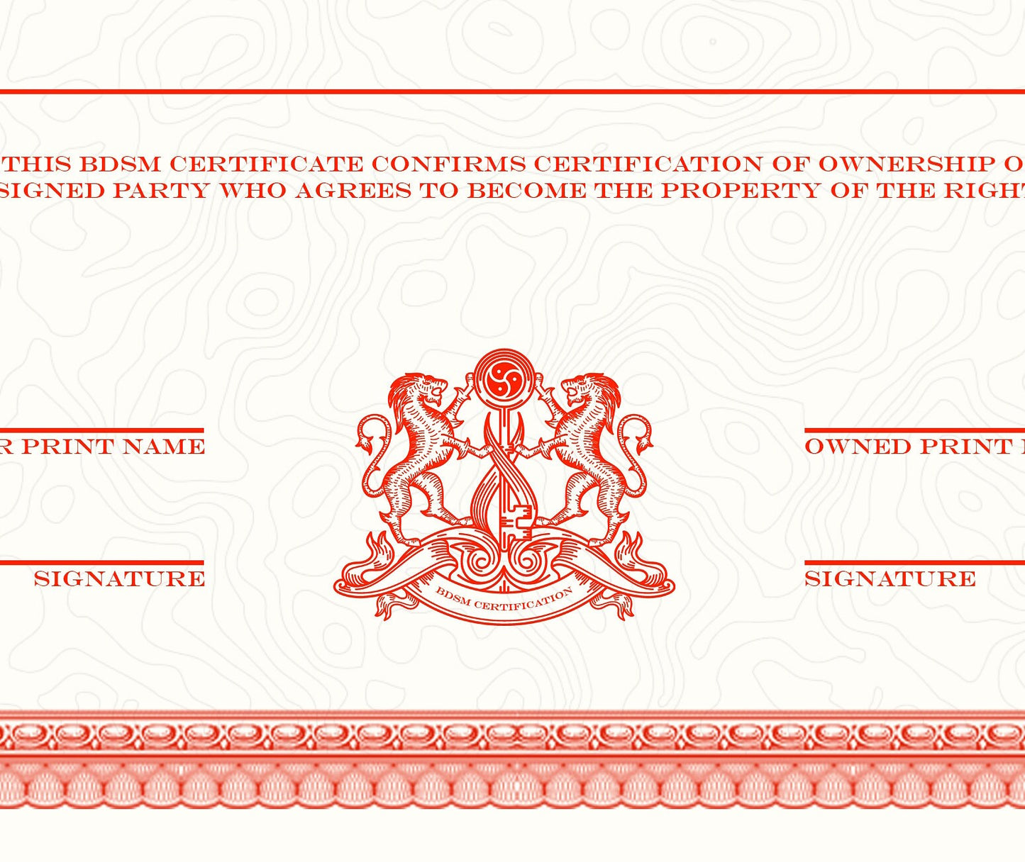 Kink Ownership Certificate Kink Print & Sign Yourself Version London Style | PDF (Printable)