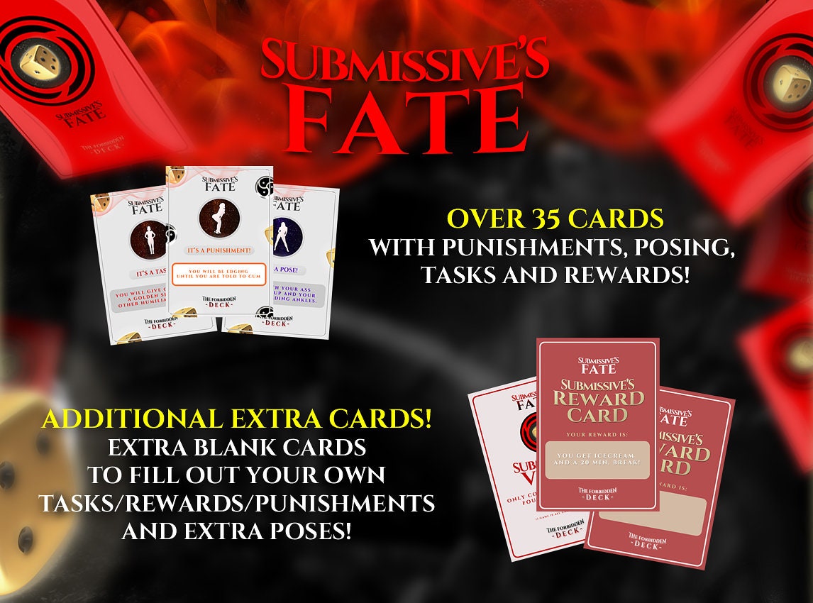 Kinky CARD GAME "Submissive's Fate - Forbidden Deck" Kink Sexy Hen Party