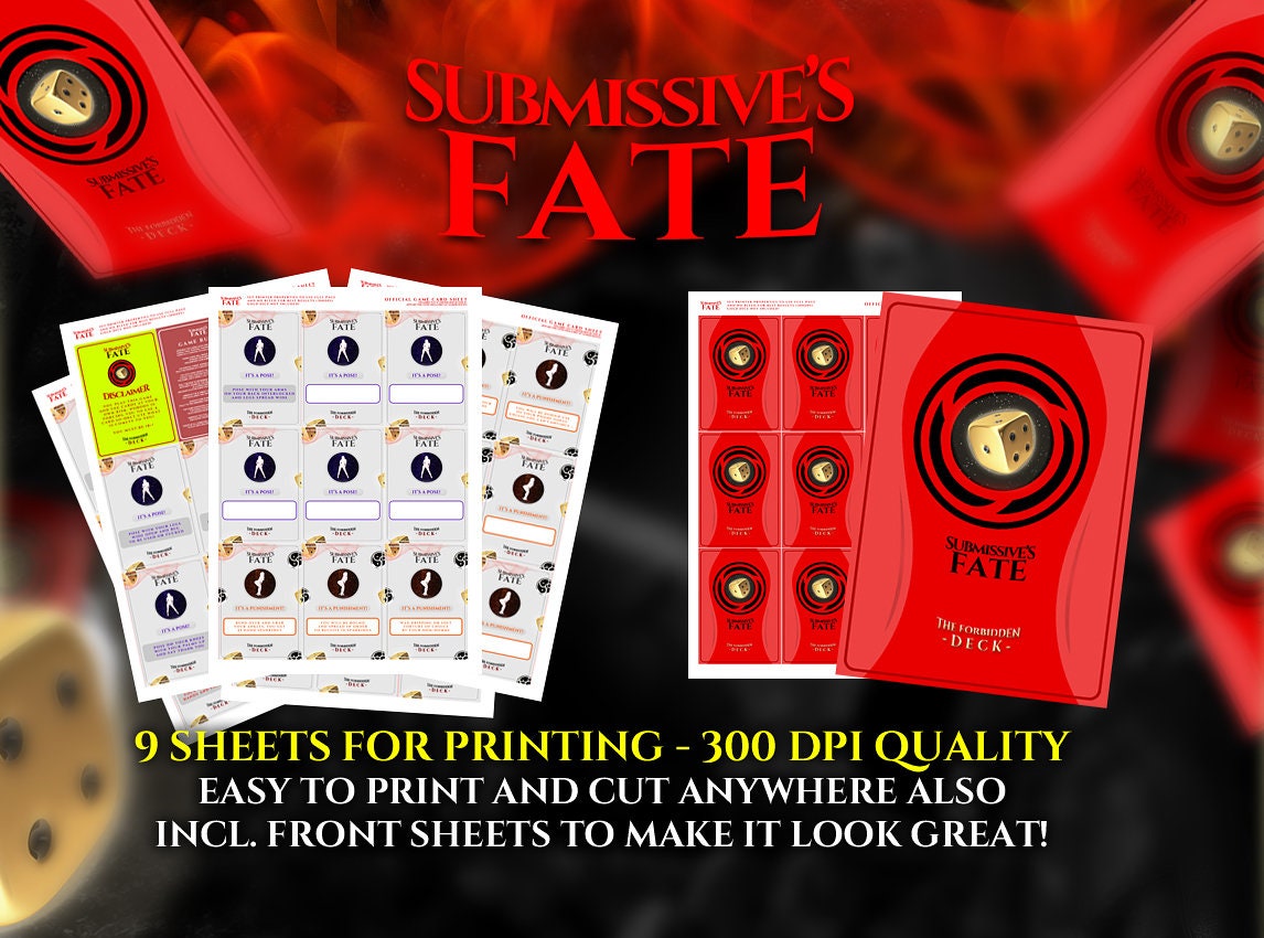 Kinky CARD GAME "Submissive's Fate - Forbidden Deck" Kink Sexy Hen Party